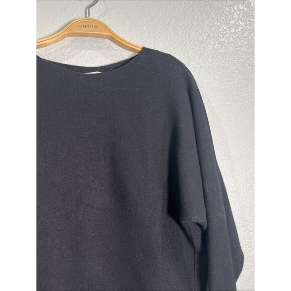 Vila Milano Sweater Top Womens S Black Textured Knit Ribbed Thermal Cozy Classic - Picture 2 of 8